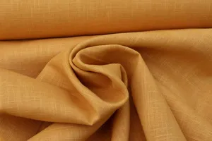 Lněná látka tmavší žlutá