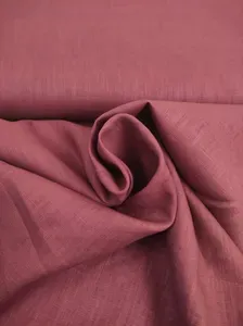 Lněná látka starorůžová