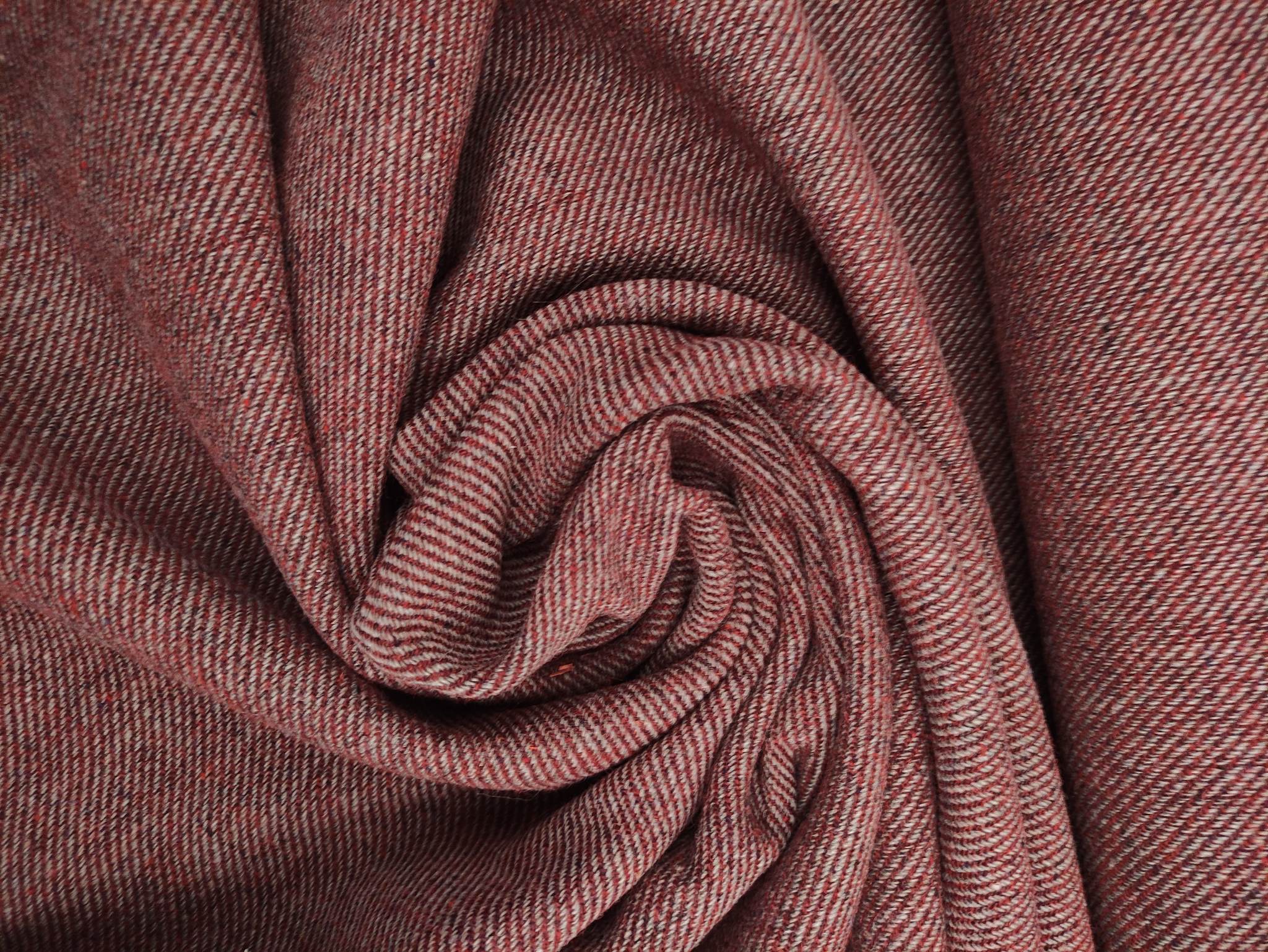 Vlněná látka červená/přírodní