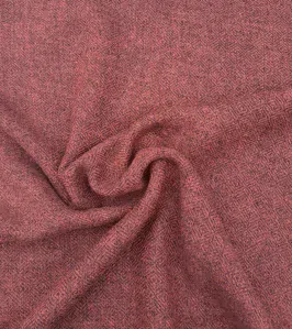 Vlněná látka diamantová vazba - cihlová/hnědá