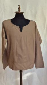 Tunika bavlněná s V výstřihem světle hnědá