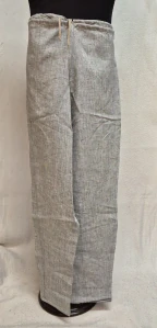 Kalhoty lněné černo-bílá melanž vel. 30