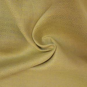 Lněná látka diamantová vazba - přírodní/žlutá