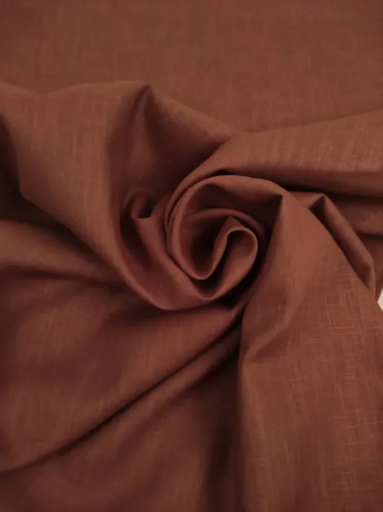 Lněná látka hnědá