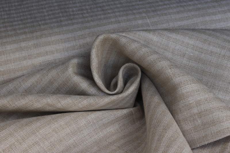 Lněná látka přírodní barvy s bílým proužkem (0,5/0,5 cm)