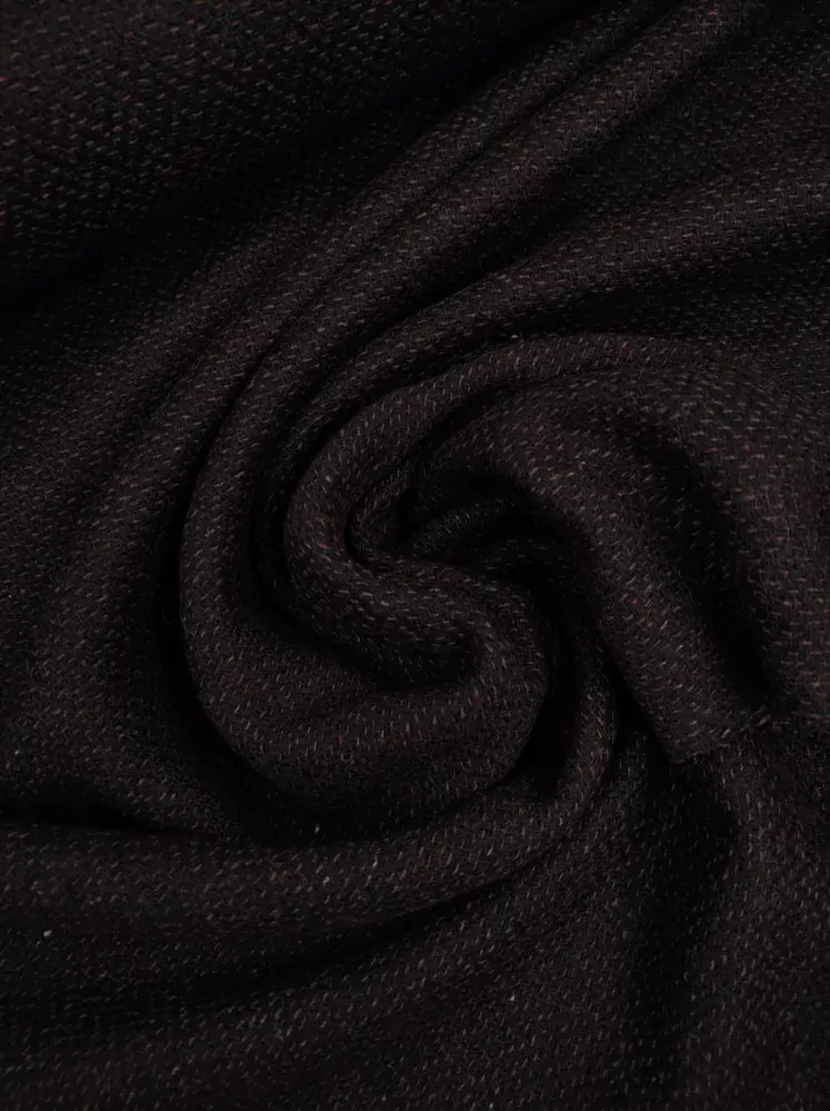 Vlněná látka tkaná do rybí kosti - odstíny hnědé