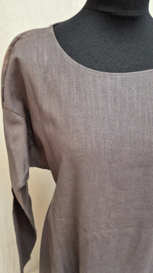 Šaty lněné šedé