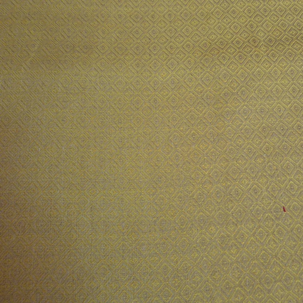 Lněná látka diamantová vazba - přírodní/žlutá