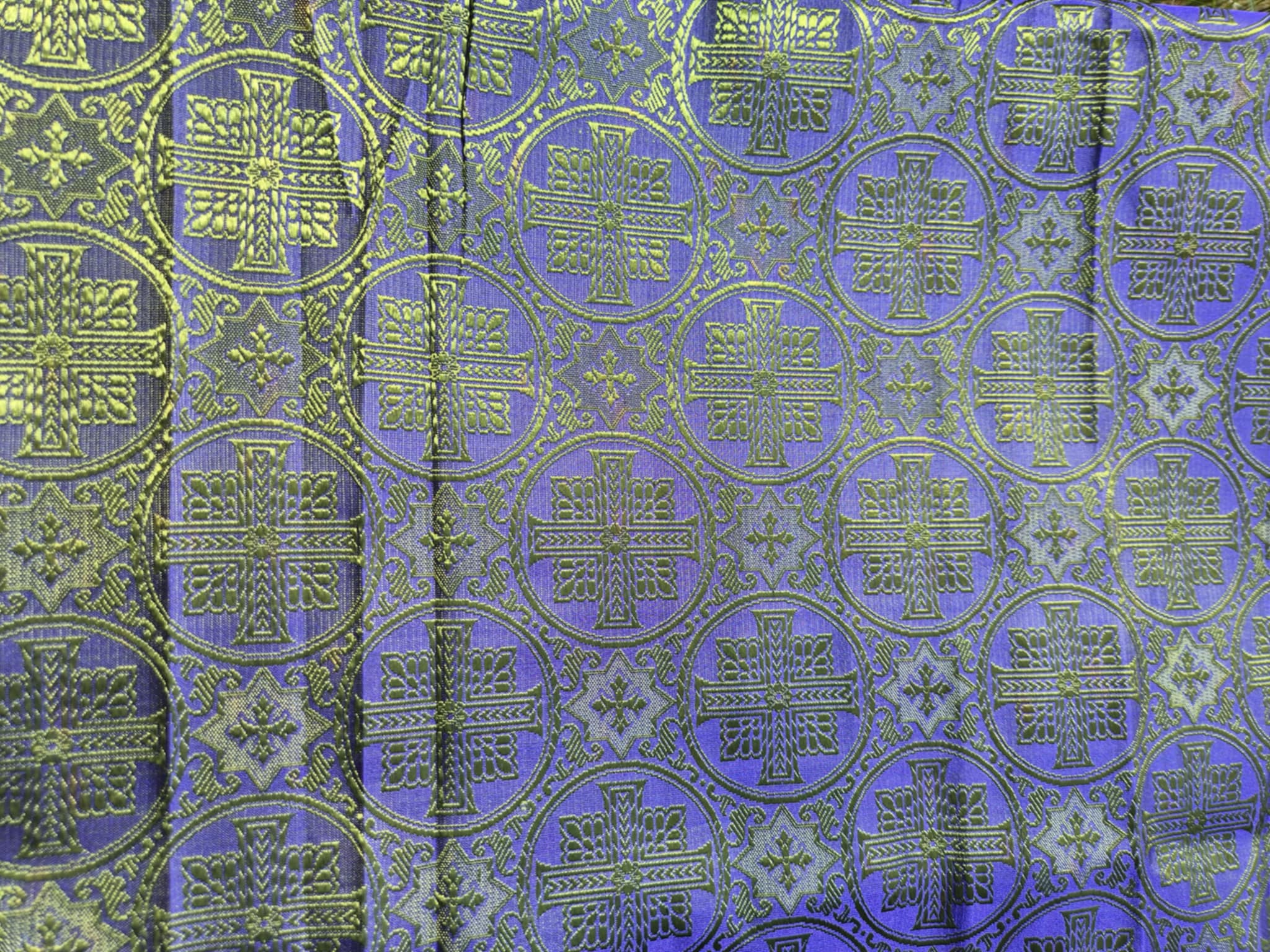 Brokát viskózový modro-zelený 