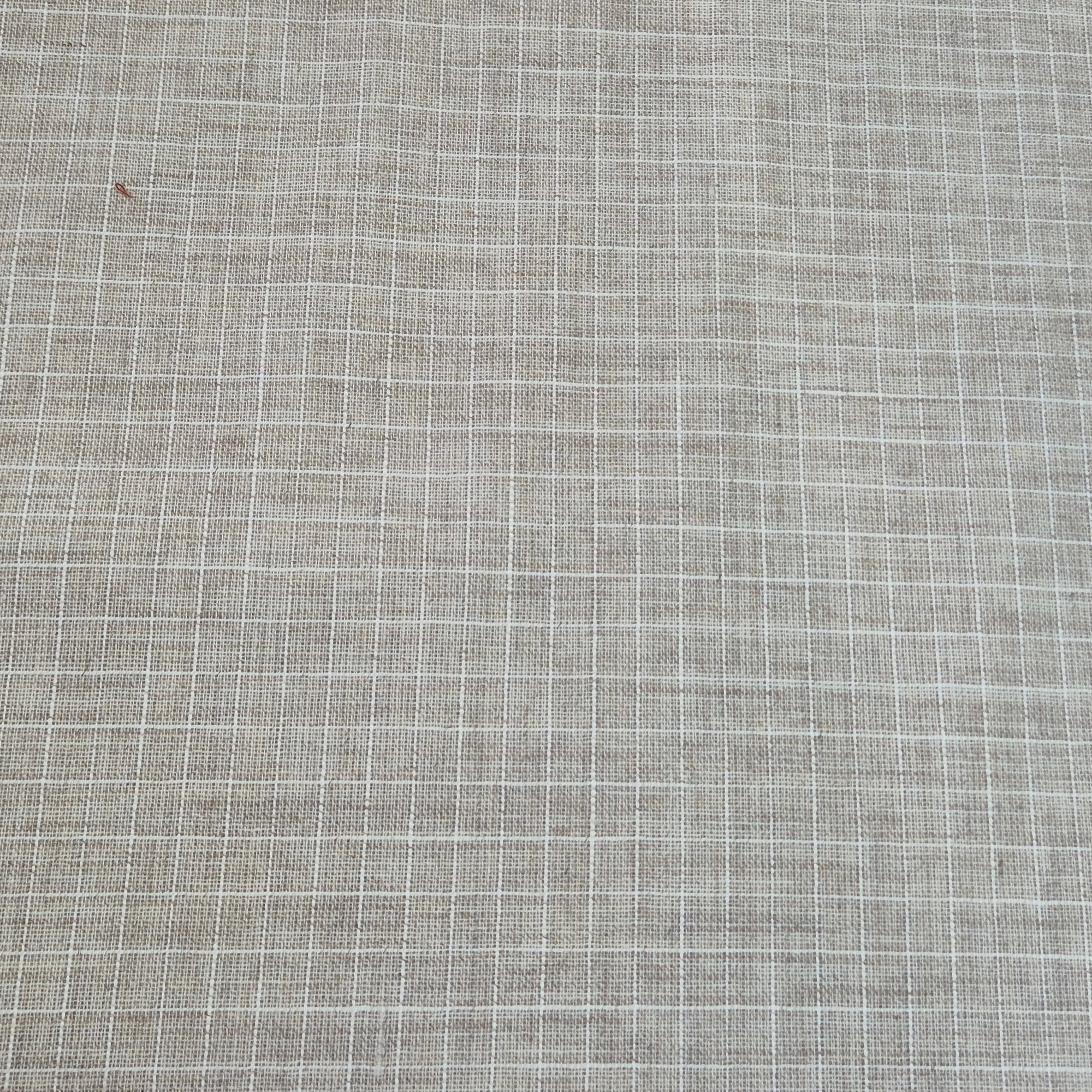 Vlněná-viskózová látka přírodní kostkovaná