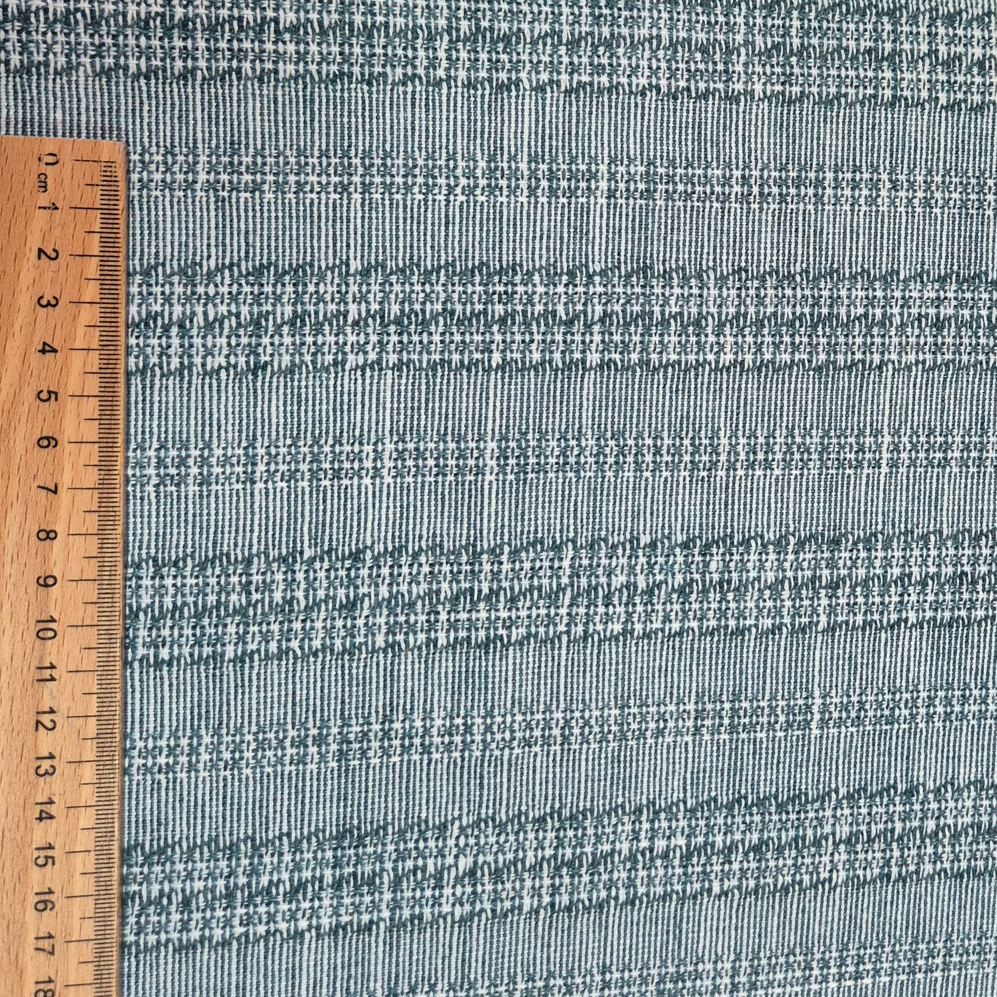 Vlněná látka tyrkysová/přírodní