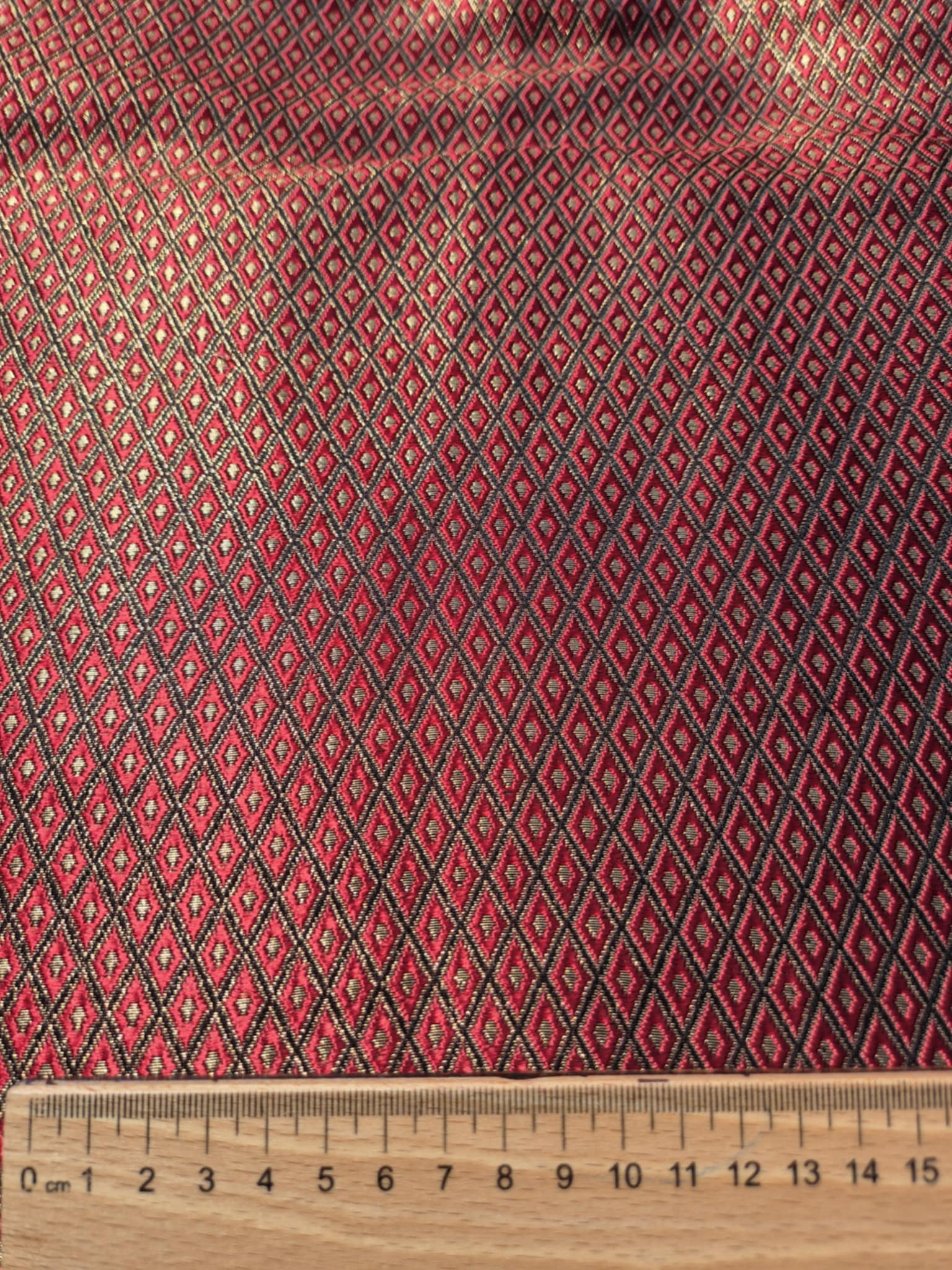 Brokát viskźový zlato-rudo-černý