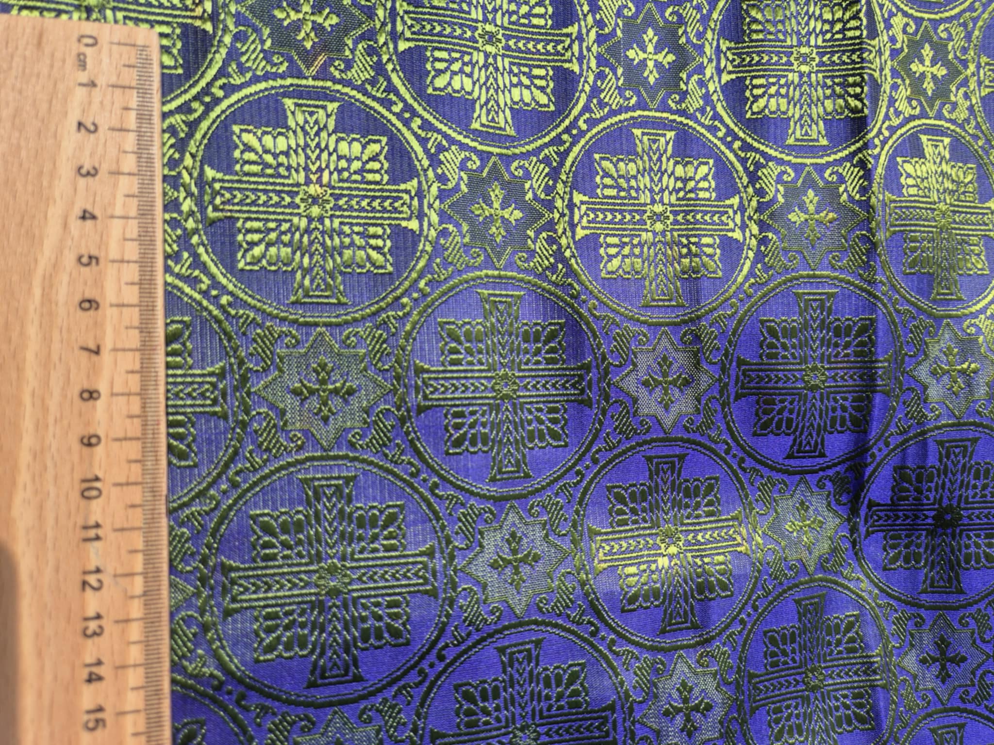 Brokát viskózový modro-zelený 