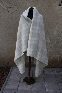 Vlněná deka šedá kostka