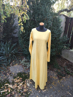 Šaty lněné světle žluté