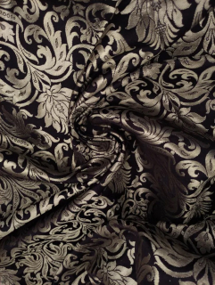 Brokát hedvábný zlatohlav s fialovou 