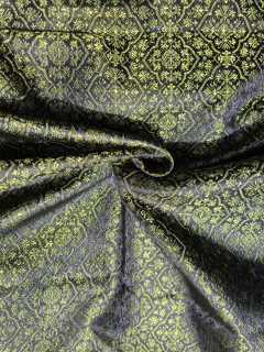 Brokát viskózový černo-zelený