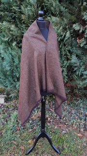 Pléd vlněný v odstínech hnědé