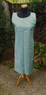 Šaty lněné bez rukávu tyrkysové