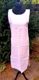 Šaty lněné bez rukávu světle růžové