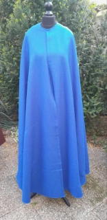 Plášť vlněný třičtvrtě kruh modrý tenší
