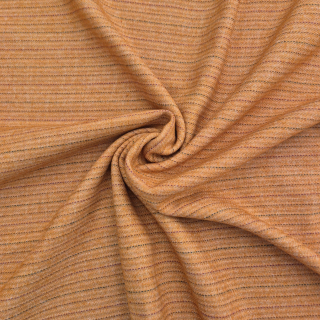 Vlněná látka oranžová s přerušovanými proužky