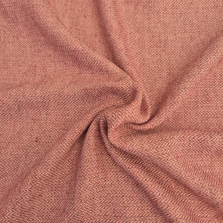 Vlněná látka tkaná do rybí kosti - růžová/červená