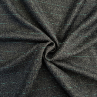 Vlněná látka modro-šedá s přerušovanými proužky