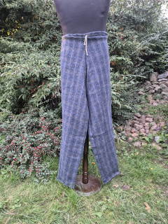 Kalhoty vlněné modré - hnědě kostkované vel.30