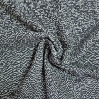 Vlněná látka diamantová vazba - tmavě šedá/ přírodní