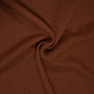 Vlněná látka diamantová vazba - cihlová/ hnědá