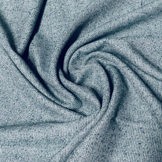 Vlněná látka světle přírodní/ petrolejová