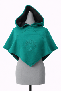 Kapuce zelená s výšivkou