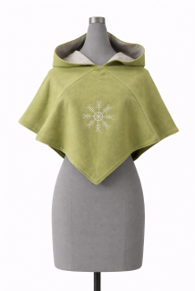 Kapuce světle zelená s výšivkou