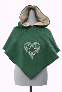 Kapuce světle zelená s výšivkou