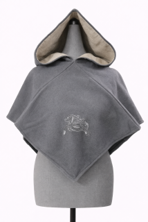 Kapuce šedá s výšivkou