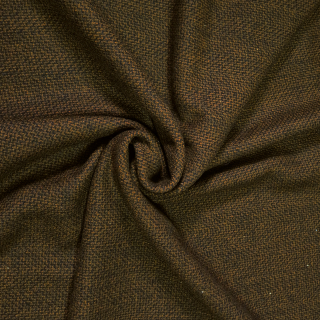 Vlněná látka tkaná do lomené rybí kosti - antracit/ hnědá