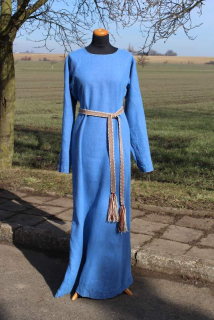 Šaty lněné dvouklínové - strojově/ručně šité