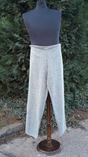 Kalhoty vlněné šedo-bílá melanž vel. 26