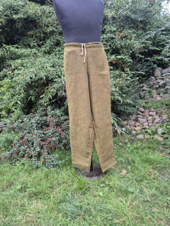 Kalhoty vlněné žluto-antracitová melanž vel. 24